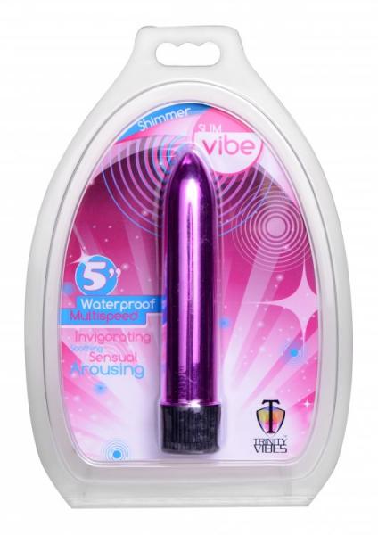 5 Inch Slim Vibe Packaged - Pink