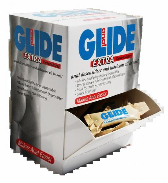 Anal Glide Extra Water Based Lubricant 50 Pieces Display