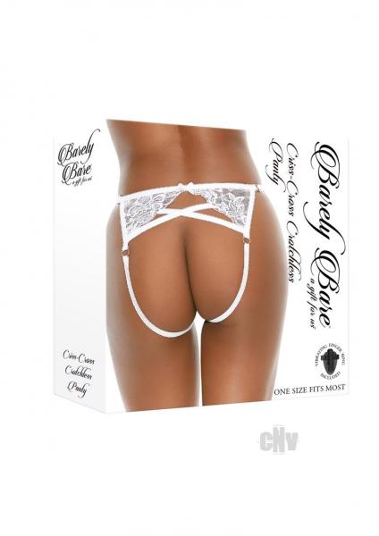 Barely B Criss Cross Crotchless White