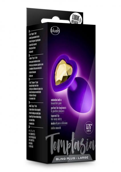 Blush Temptasia Bling Plug W/gem Large - Purple
