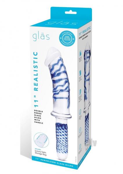 Realist Dbl End Dildo Handle 11 Clr/blu