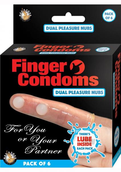 Finger Condoms Dual Pleasure Nubs 6 Per Box