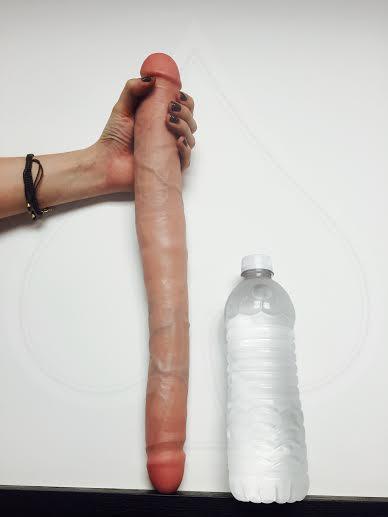 King Cock 16" Tapered Double Dildo - Beige