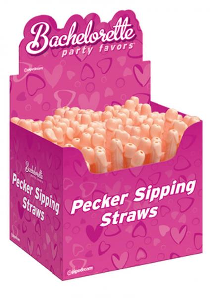 Pecker Sipping Straw 144 Per Display Flesh