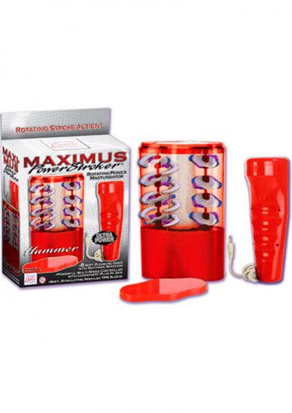 MAXIMUS POWER STROKER HUMMER ROTATING MASTURBATOR WITH REMOTE RED