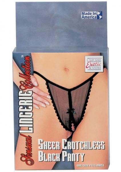 SENSUAL LINGERIE COLLECTION SHEER CROTCHLESS PANTY BLACK