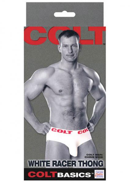 COLT BASICS RACER THONG CHRIS WIDE WHITE LARGE