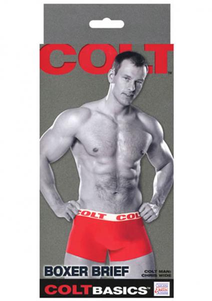 COLT BASICS BOXER BRIEF CHRIS WIDE RED MEDIUM