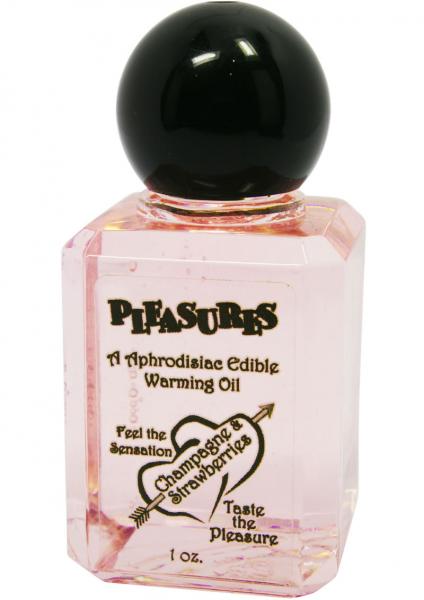 Pleasures Warming Oil Champagne and Strawberry 1oz