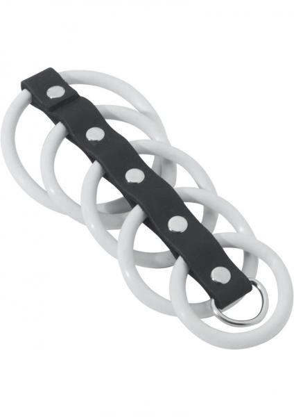 Gates of Hell 5 Ring White Rubber Gates Cockcage White