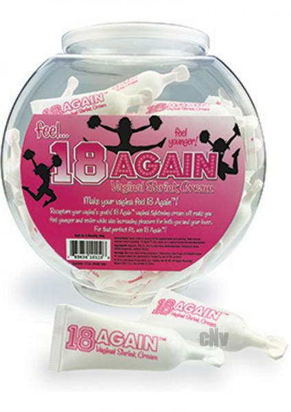 18 Again Vaginal Shrink Cream Fishbowl 72 Pillow Packs