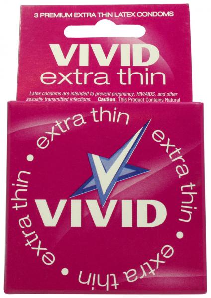 Vivid Extra Thin Latex Condom 3 Pack