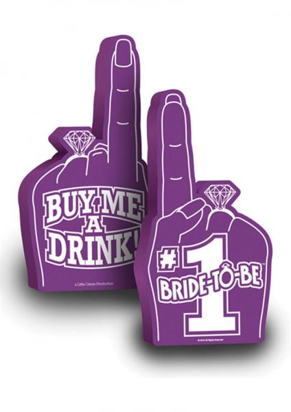 Number 1 Bride To Be Foam Finger 18 Inch Purple
