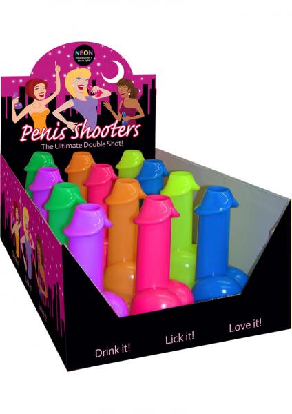 Penis Shooters Shot Glasses 12 Per Display Neon