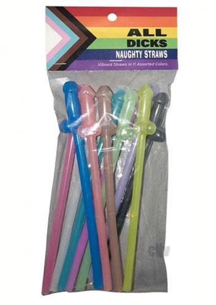 All Dicks Naughty Straws Rainbow