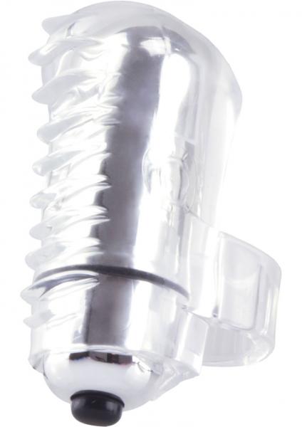 The Fing Os Fun Finger Vibe Silicone Waterproof 6 Per Display Wavy Only Clear