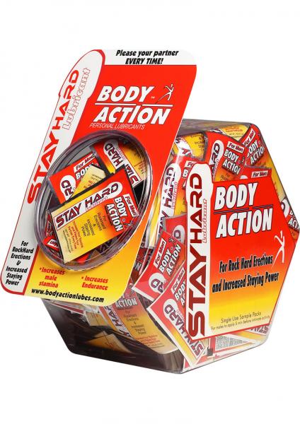 Body Action Stayhard Water Based Lubricant 3cc Foil 250 Per Bowl