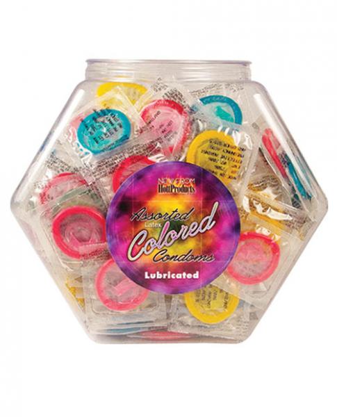 Assorted Colored Latex Condoms Fishbowl Display Of 144