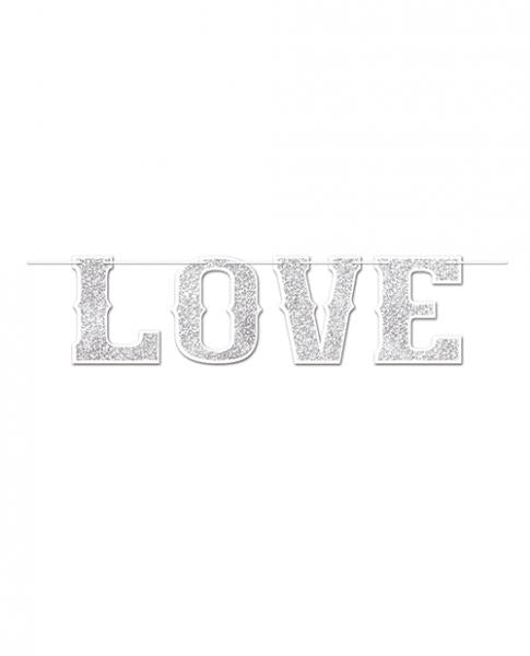 Valentines Love Streamer - Silver