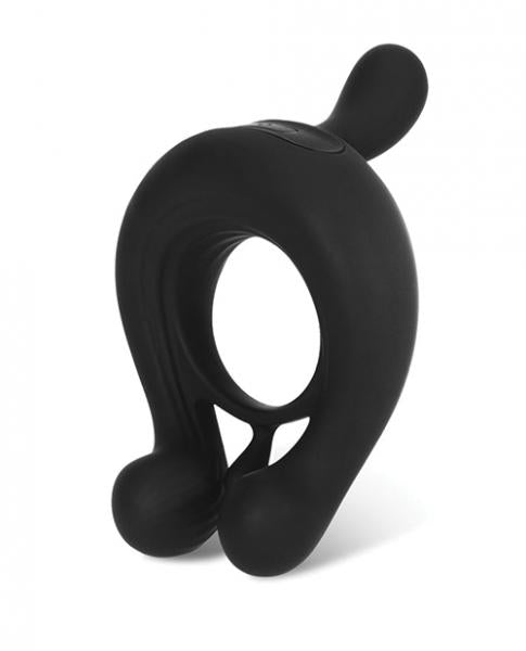 =kairos Vibrating Cock Ring W/ 3 Bullets - Black