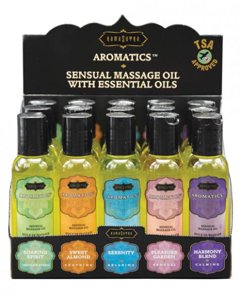 Kama Sutra Aromatics Massage Oil Asst. Scents Display Of 15 2oz Bottles