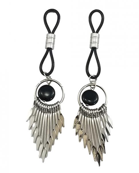 Bijoux De Nip Nipple Halos W/silver Arrows - Black
