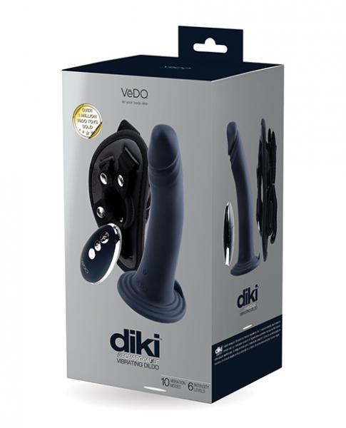 Vedo Diki Rechargeable Vibrating Dildo W/harness - Just Black