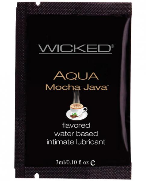 Wicked Aqua Water Based Lubricant 3ml Packet Mocha Java