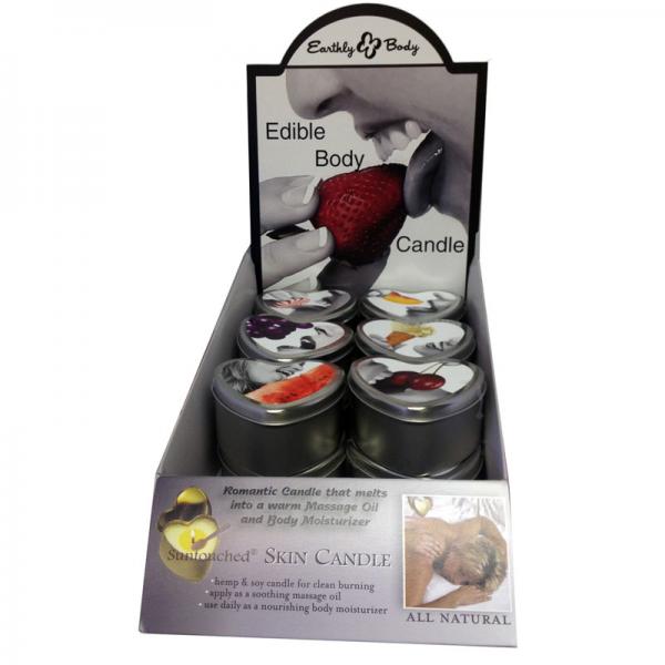 Earthly Body Edible Heart Candle Counter Display 12 Assorted