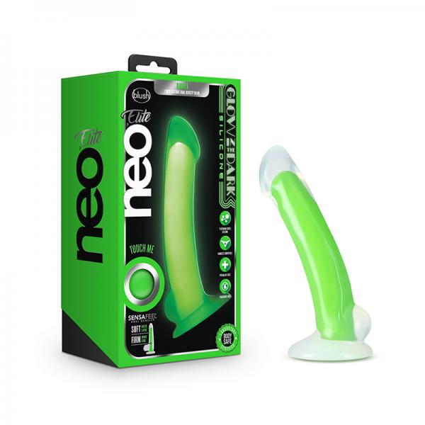 Neo Elite - Glow-in-the-dark Omnia - 7-inch Silicone Dual-density Dildo - Neon Green