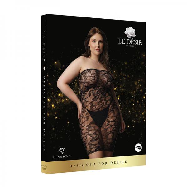 Shots Le Desir Star Rhinestone Dress Osx Black