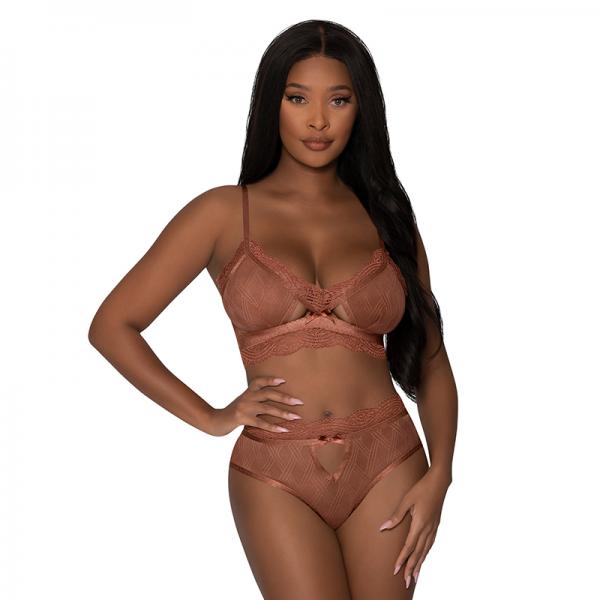 Magic Silk Caramel Kiss Bralette & G-string Panty Carmel S/m