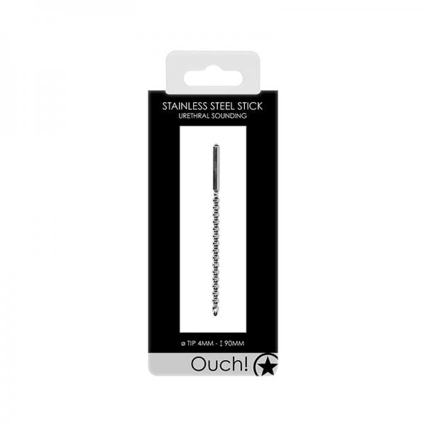 Ouch! Urethral Sounding - Metal Stick - Beaded - 4 Mm