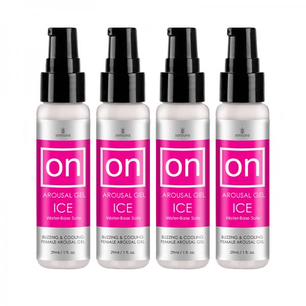 Sensuva Pack Of 4 On Ice Arousal Gel 1 Oz. Bottle Plus Vl8tdon Arousal Oil And Gel 8-piece Tester Di