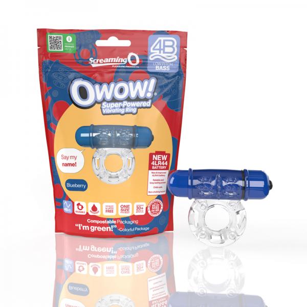 Screaming O 4b Owow Vibrating Cockring Blueberry
