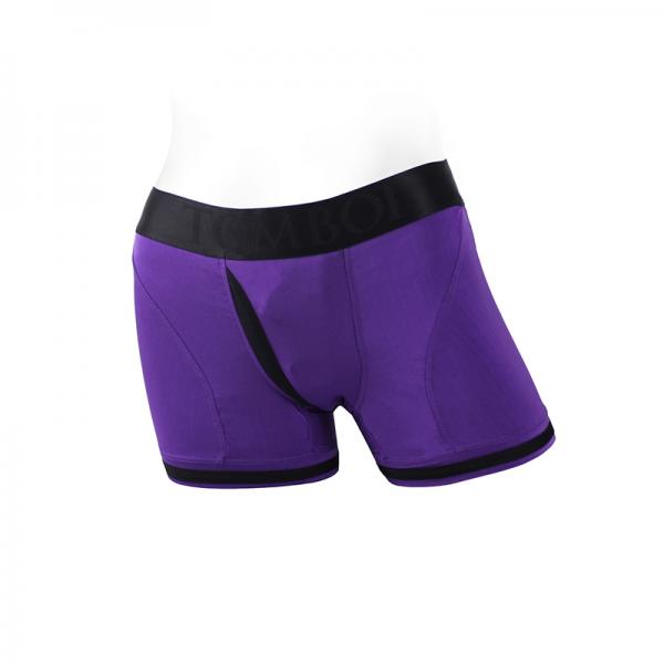 Spareparts Tomboii Nylon Boxer Briefs Harness Purple/black Size 3xl