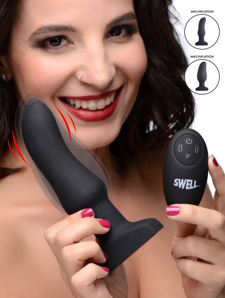 10X Inflatable Vibrating Curved Silicone Anal Plug