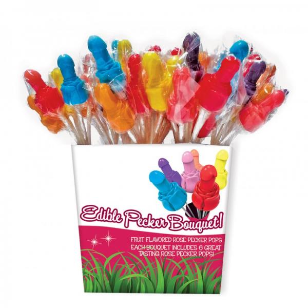 Pecker Candy Bouquet 12 6 Pieces Pail Display