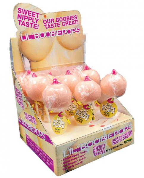 Lil Boobie Pops Display 9 Piece Lollipops Strawberry Flavor