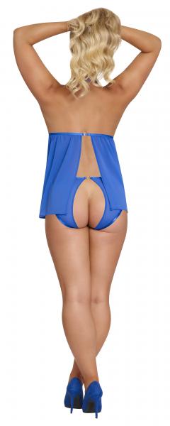 Sassy Cupless Babydoll & Panty Set Cobalt L/xl