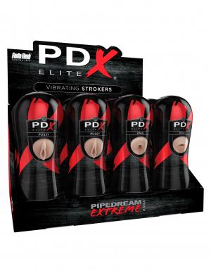 PDX Elite Vibrating Stroker 12 Piece Display