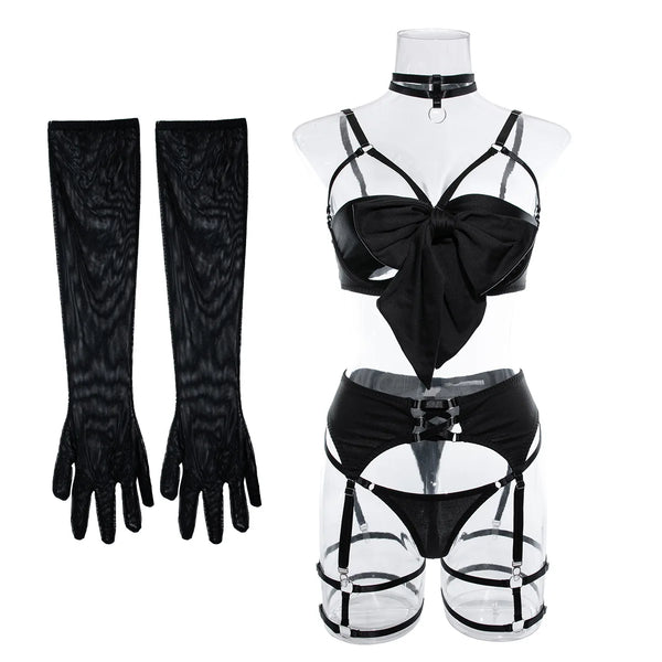 Hollow Out Bow Decor Lingerie
