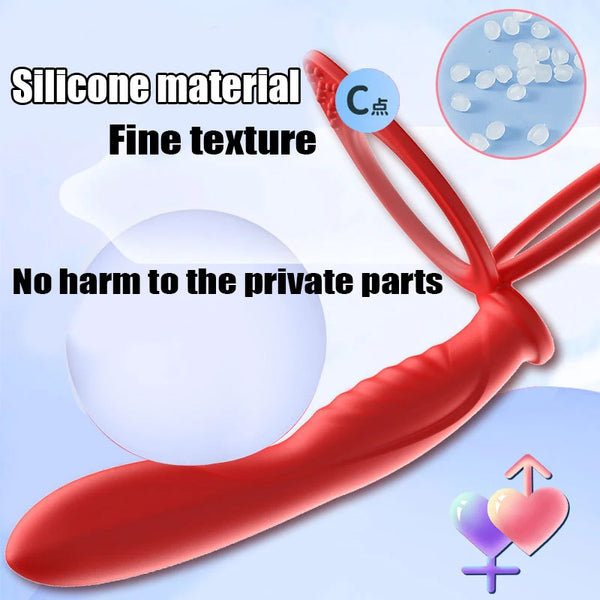 Silicone Double Ring Prostate Massager
