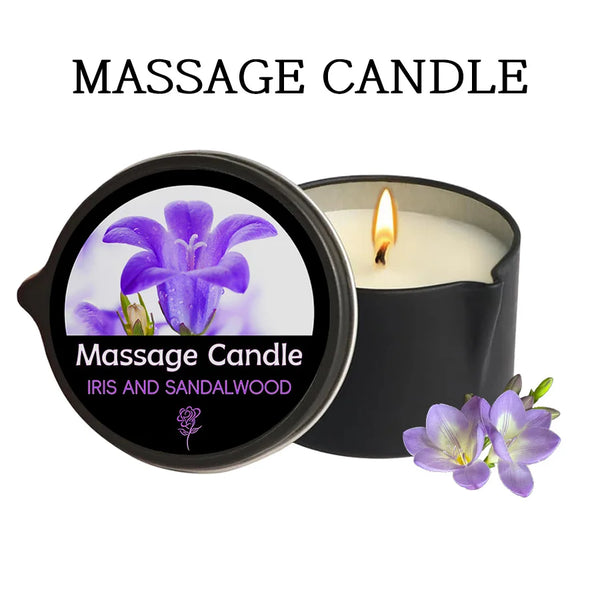 Amber Vanilla Massage Candle, Soy Wax Scented Candles