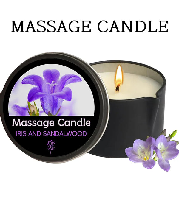 Amber Vanilla Massage Candle, Soy Wax Scented Candles
