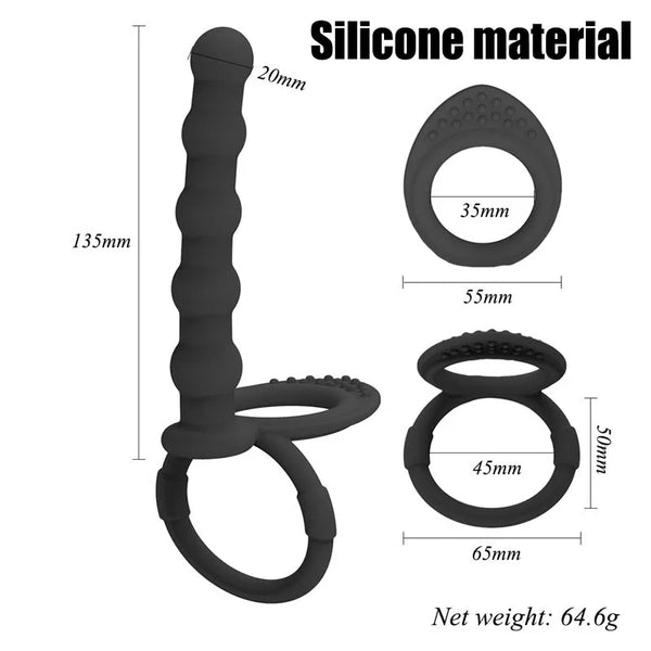 Silicone Double Ring Prostate Massager