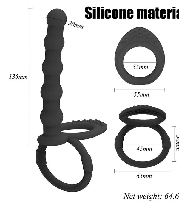 Silicone Double Ring Prostate Massager