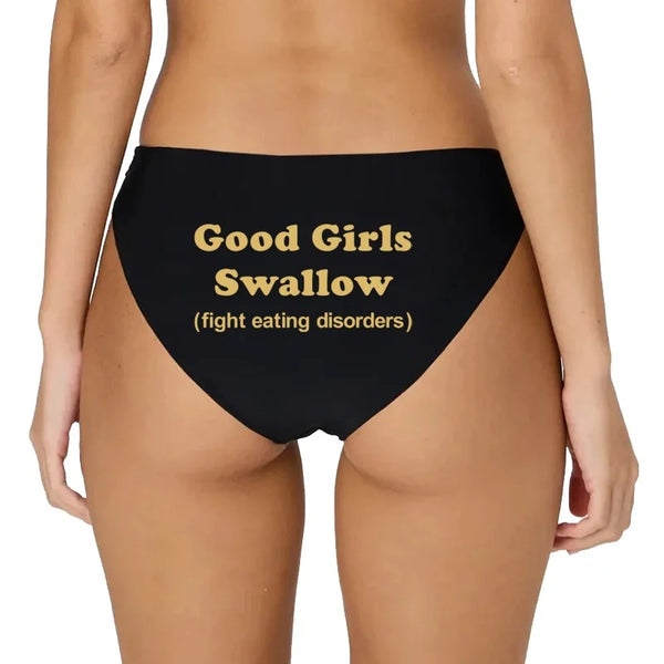 GOOD GIRLS SWALLOW Gold Print Cotton Underwear