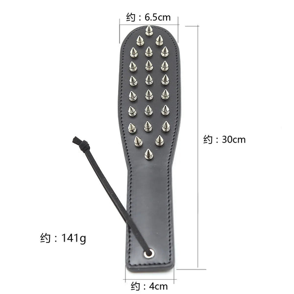BDSM Spanking Paddle Dual Side Leather Spiked Whip