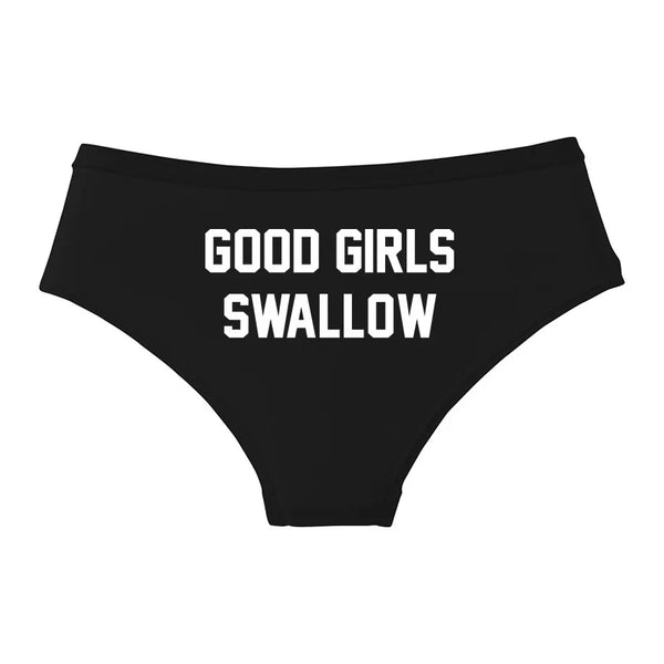 GOOD GIRLS SWALLOW Gold Print Cotton Underwear